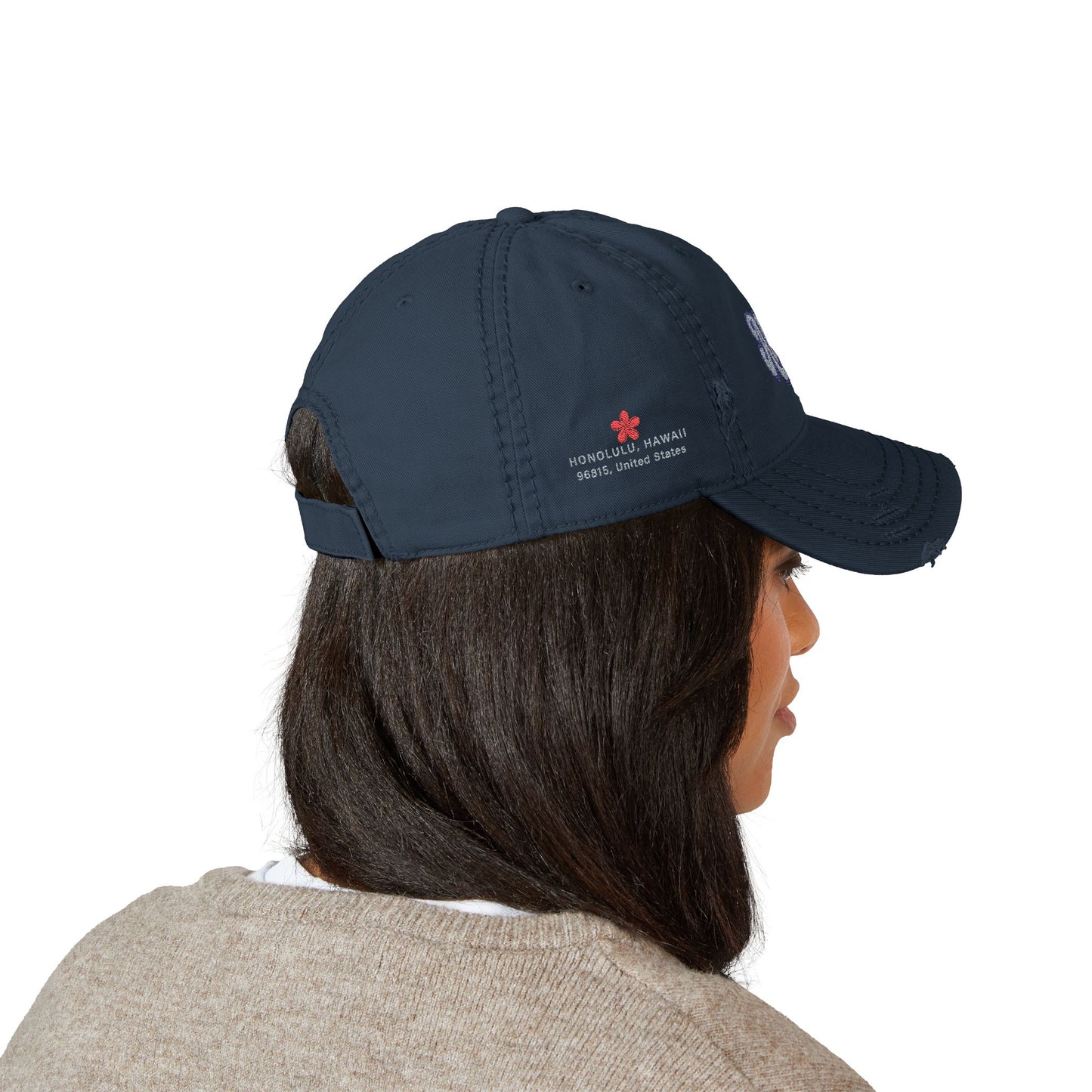 Mili Mili Distressed Aloha Hat - Relaxed Casual Cap for Summer, Embroidered Hat for Beach Days
