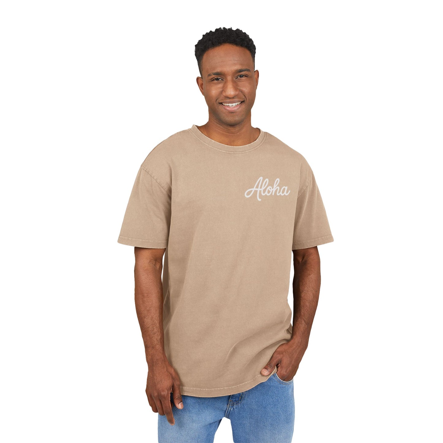 Aloha Men's Acid Washed Heavy Oversize Tee