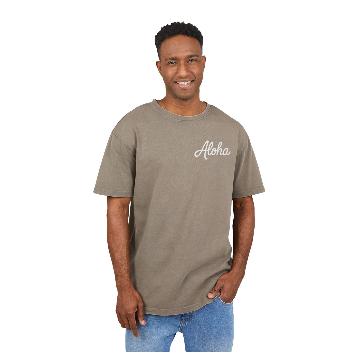 Aloha Men's Acid Washed Heavy Oversize Tee