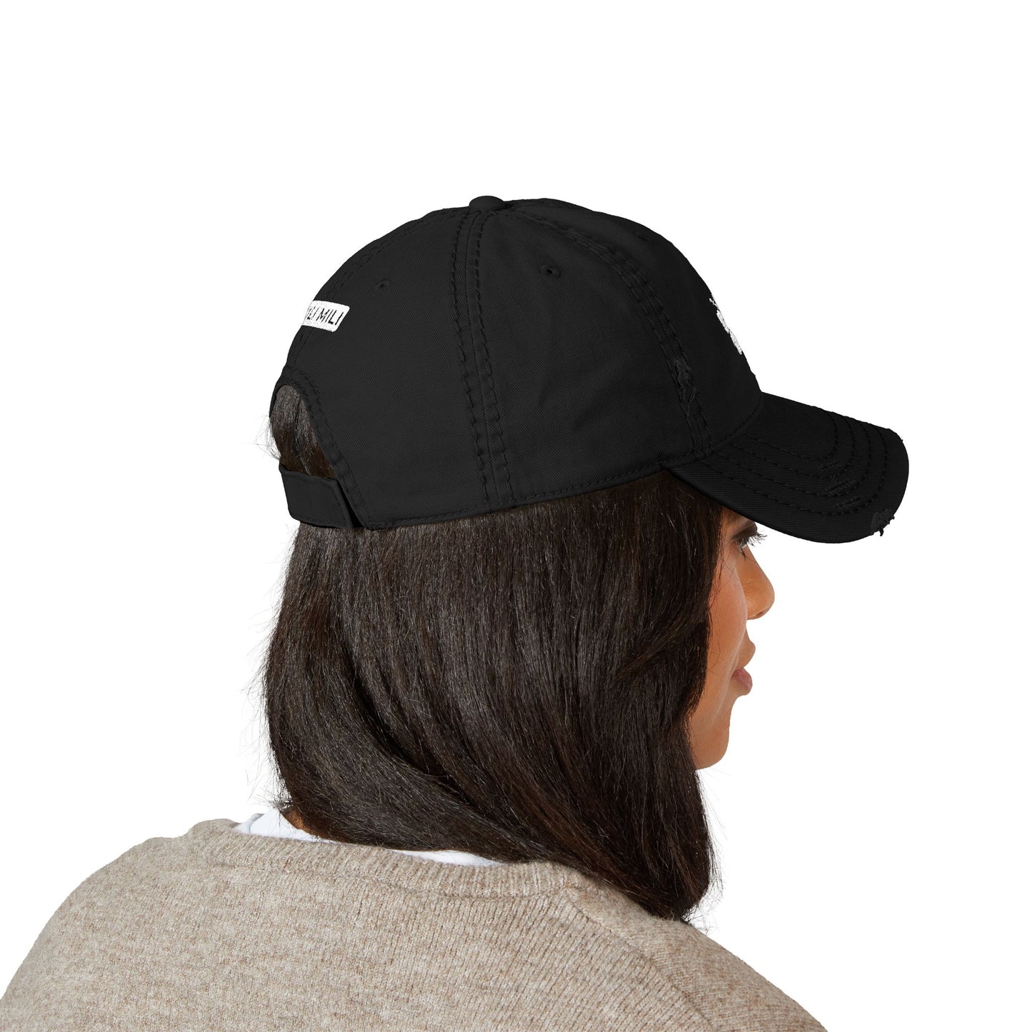 Hibiscus Distressed Floral Hat - Relaxed Casual Cap for Summer, Embroidered Hat for Beach Days,