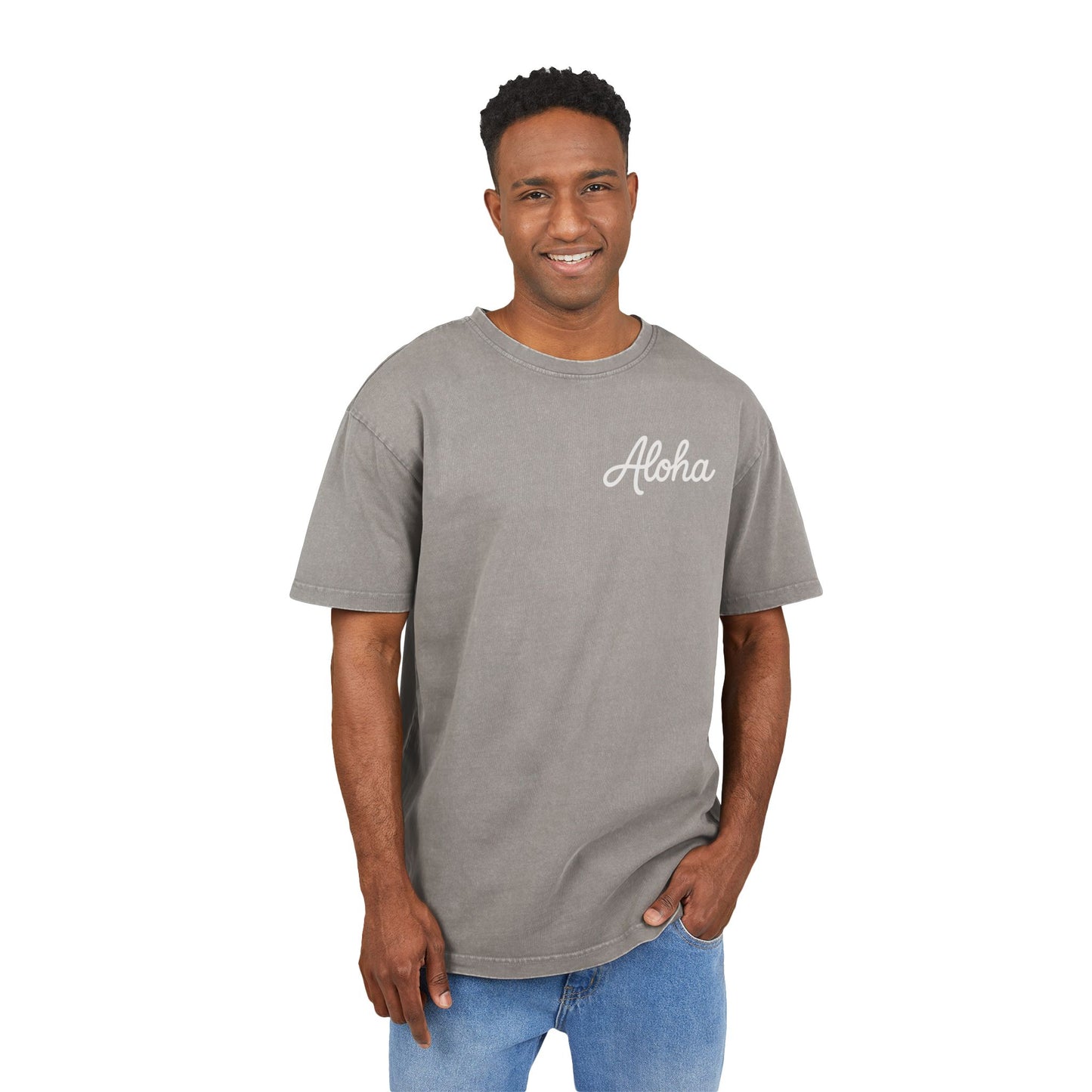 Aloha Men's Acid Washed Heavy Oversize Tee