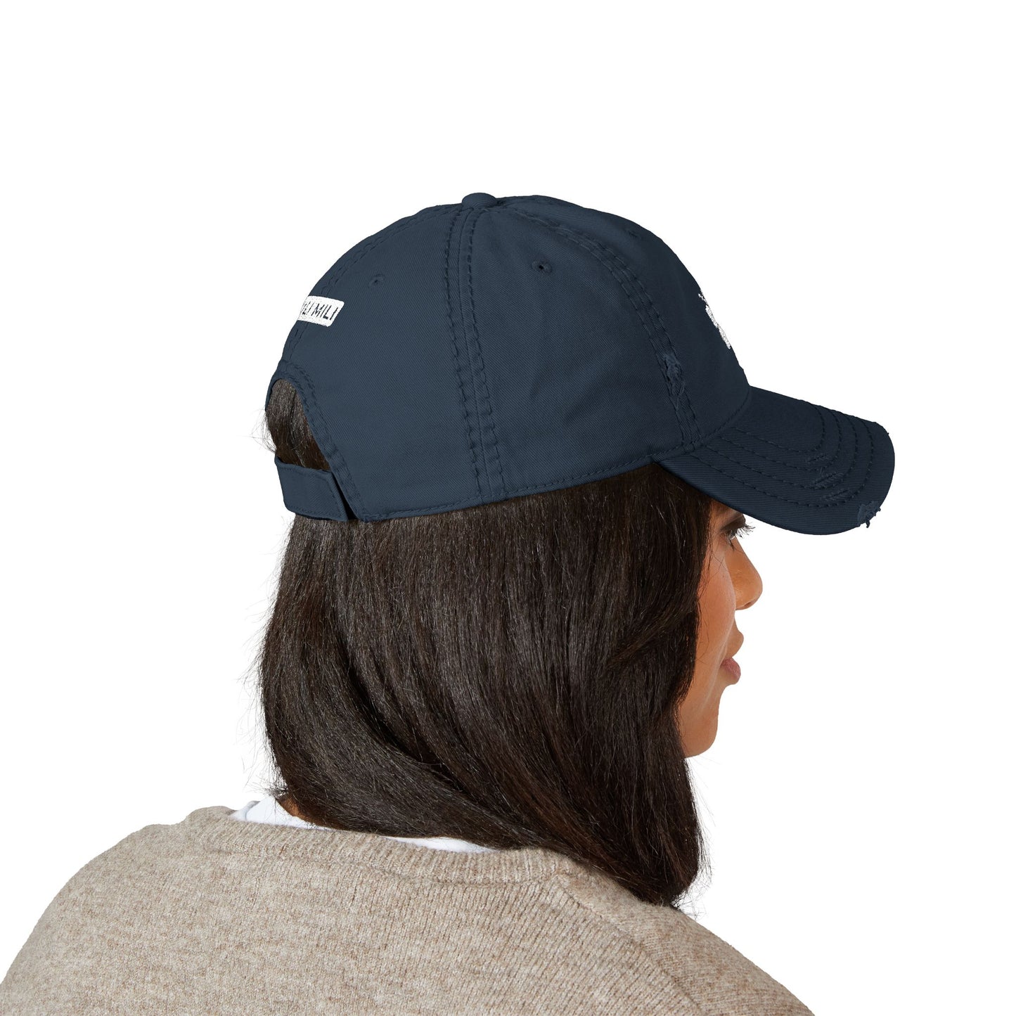 Hibiscus Distressed Floral Hat - Relaxed Casual Cap for Summer, Embroidered Hat for Beach Days,