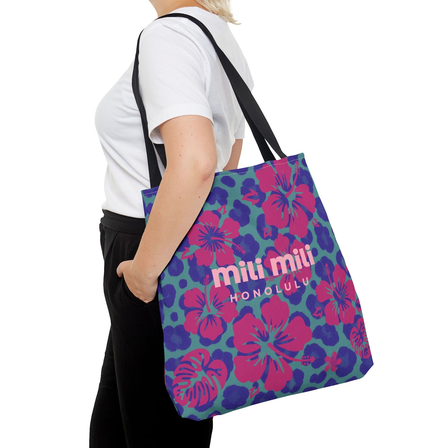 Day Tote - Blue Leopard Hibiscus
