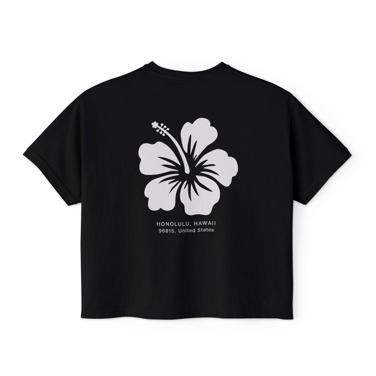 Mili Mili Women's Boxy Tee, Aloha Black