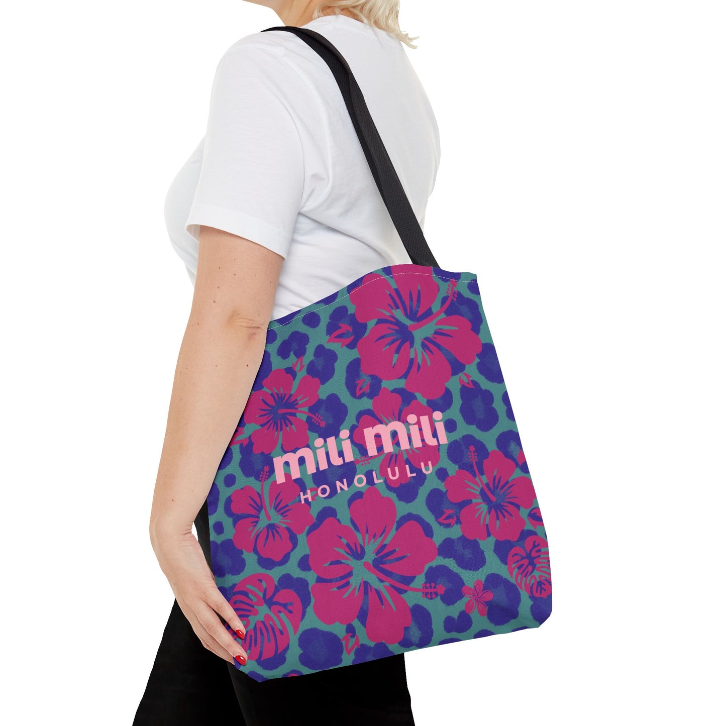 Day Tote - Blue Leopard Hibiscus