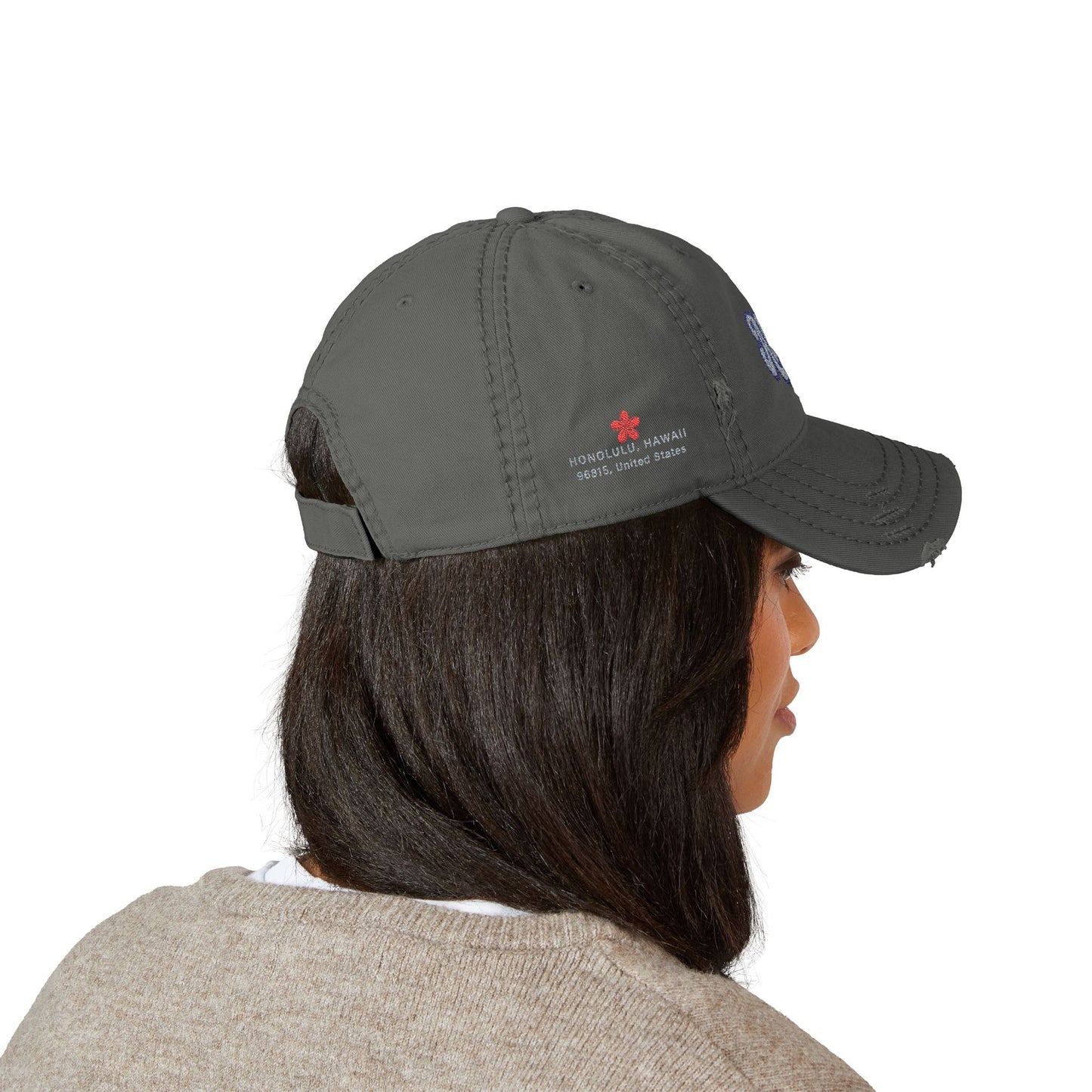 Mili Mili Distressed Aloha  Hat - Relaxed Casual Cap for Summer, Embroidered Hat for Beach Days