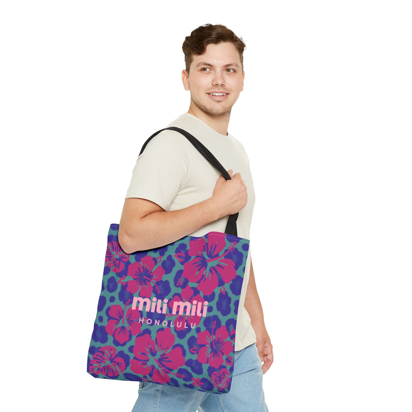 Day Tote - Blue Leopard Hibiscus