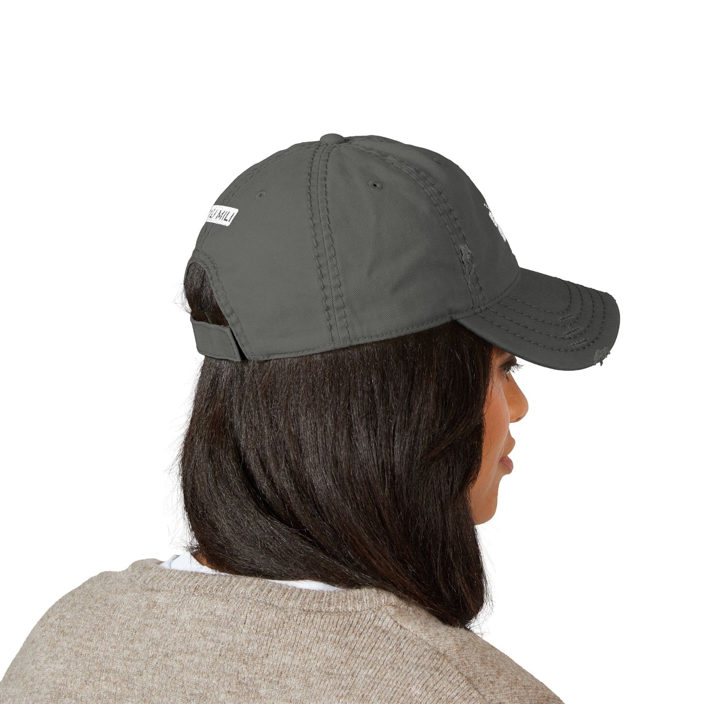 Hibiscus Distressed Floral Hat - Relaxed Casual Cap for Summer, Embroidered Hat for Beach Days,
