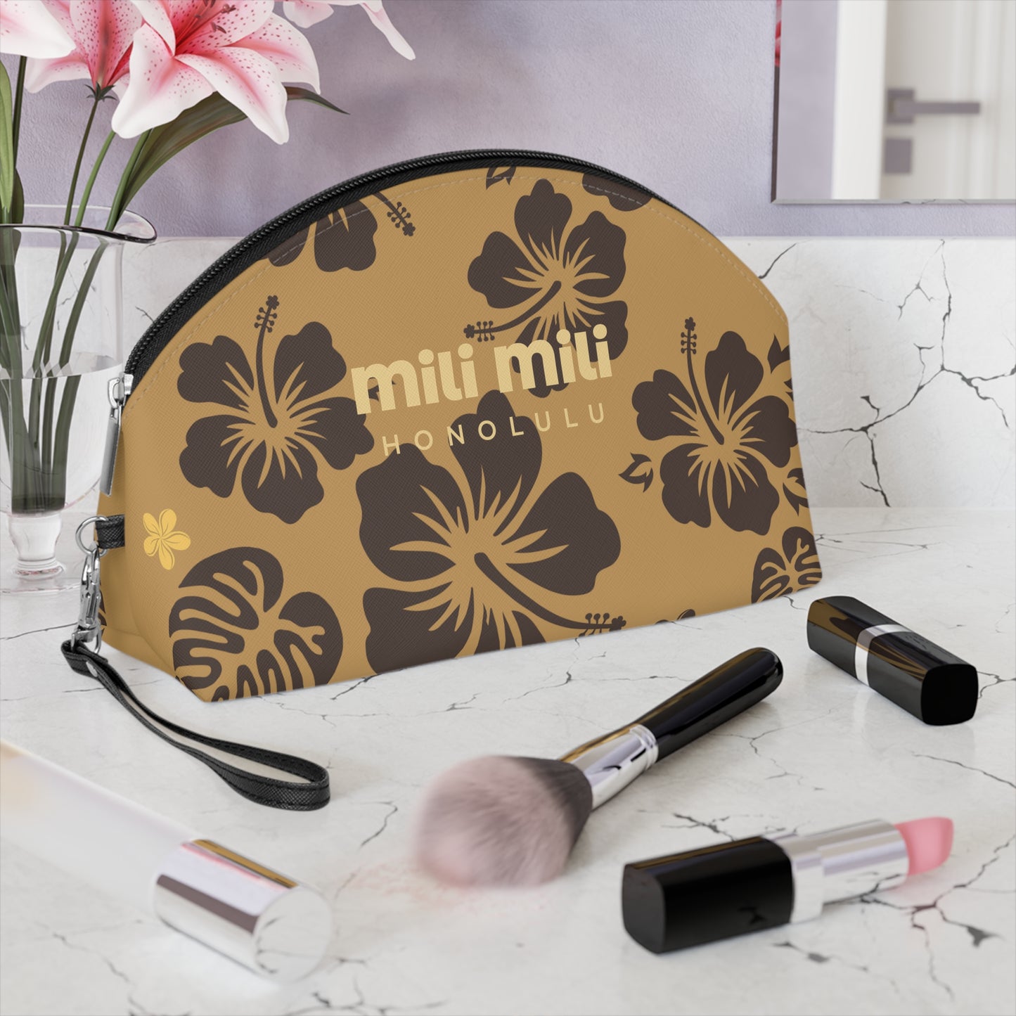 Mili Mili Pouch – Mocha Hibiscus
