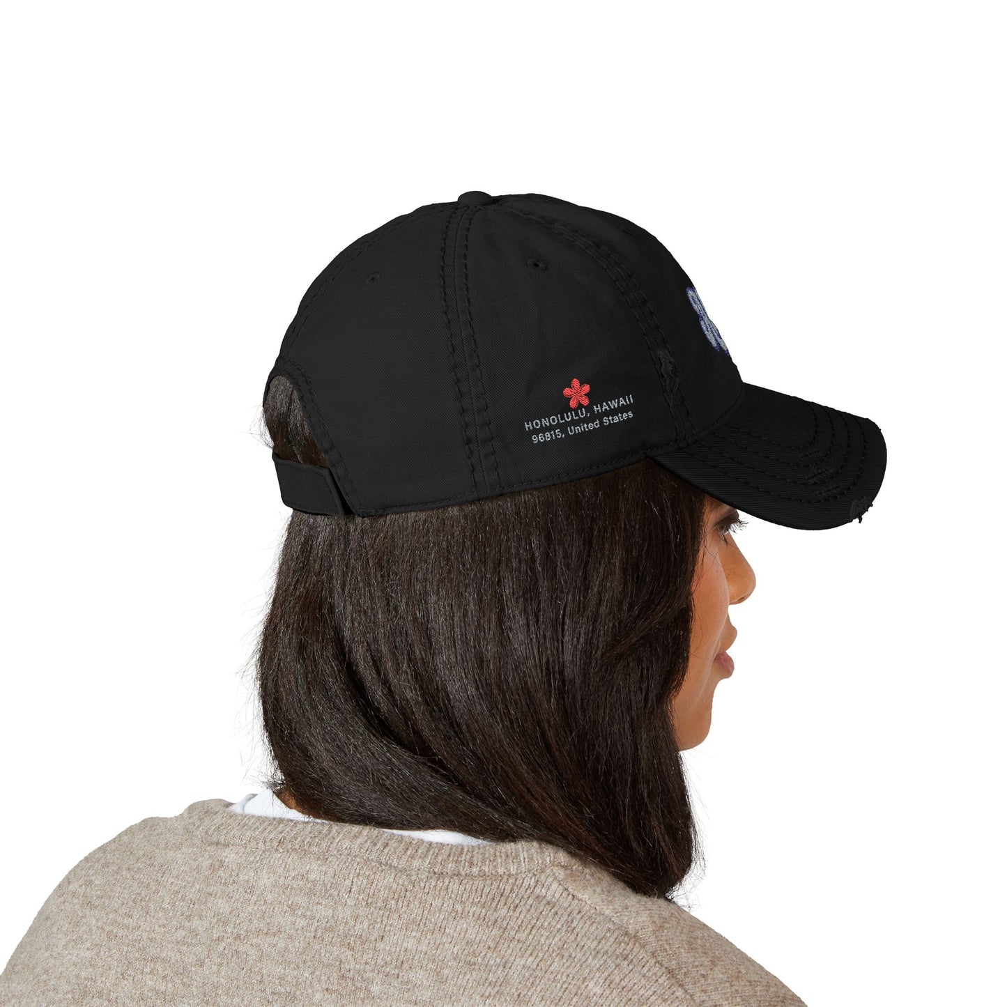 Mili Mili Distressed Aloha  Hat - Relaxed Casual Cap for Summer, Embroidered Hat for Beach Days